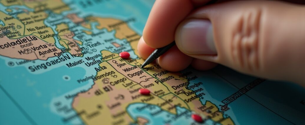 Singapour sur la carte du monde : position géographique et données essentielles