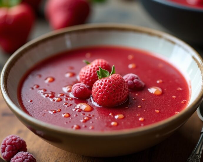 Délicieuse soupe de champagne aux fruits rouges surgelés : recette simple et rapide
